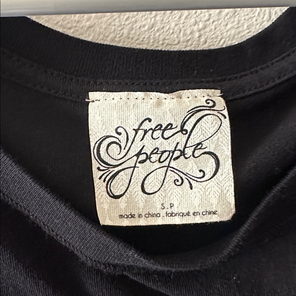 Free People Black Still Have It Top Shirt Knit Bell Whimsigoth size small - Picture 5 of 9